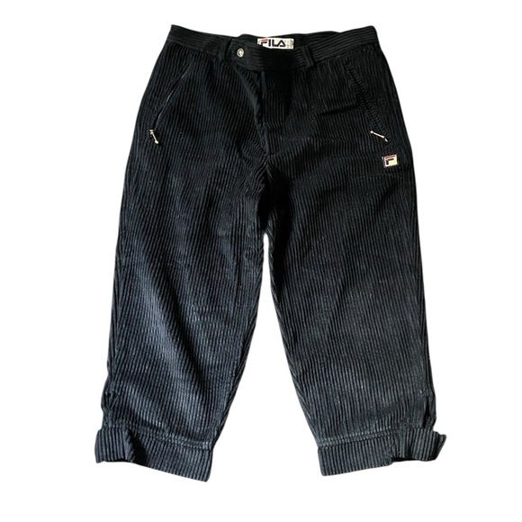 Vintage FILA Italy made corduroy Men’s capri black waist 30 - Picture 1 of 6